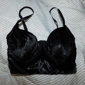 nwot victoria’s secret black velvet bra